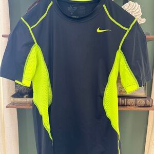Nike Pro Black and Neon Green Sports Tee